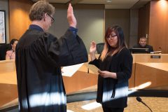 Southern Ute tribal member Shondeena Richards was sworn into a three-year term on the Southern Ute Election Board before Tribal Council, Tuesday, April 3. The Election Board is preparing for the upcoming special election to fill the vacant council seat previously held by Councilman Kevin Frost, who resigned at the end of 2017 to accept a position in Washington D.C. 