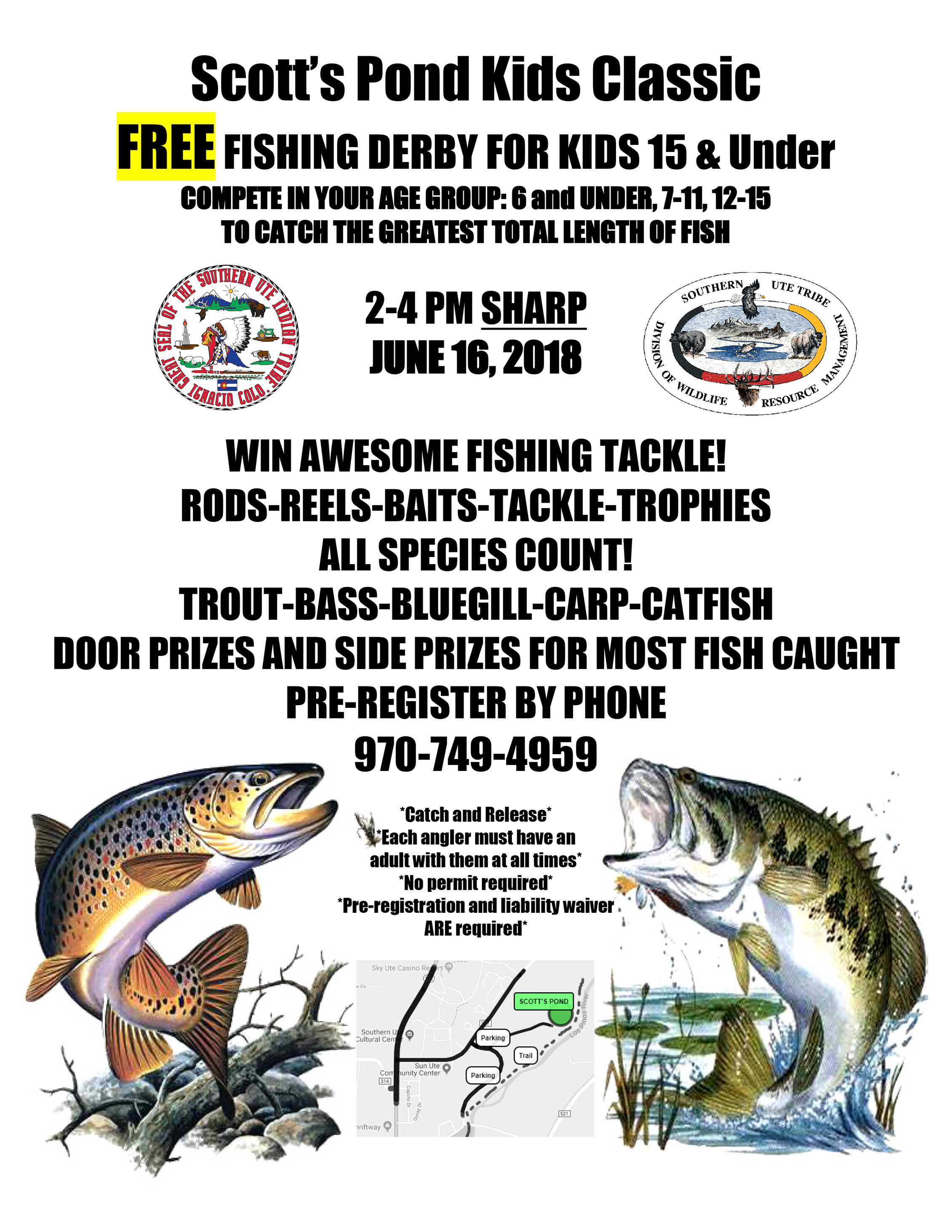 The Southern Ute Drum Scott’s Pond Kids Classic Fishing Derby