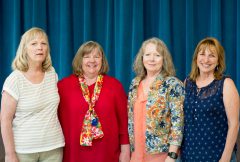Four of Ignacio’s Middle School teachers were recognized for their transition retirements and traditional retirements on Tuesday, May 8 at an after school potluck where tacos and cake were served to faculty. Pictured (L-R) Marcia Christensen, Deb Meunièr, Tamis Bryson and Marie Horn. 