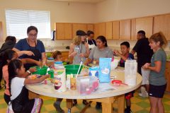 The Cooking Matters class made salmon casserole and oatmeal peanut butter cookies, as part of their hands-on, six-week program in the Southern Ute Education kitchen, Thursday, July 12. 