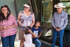 Vice President of the Jicarrilla Apache Nation, Edward Velardi (far right) accompanies the summer youth program from Dulce, N.M. on a cultural tour of the Southern Ute Museum, Thursday, July 12. 
