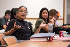 Southern Ute tribal member, Robert Baker attends the CEDS forum to share his feedback on the current state of the economic development efforts, Thursday, August 9, in the Growth Fund Building.