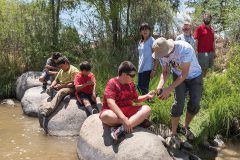 Environmental Leadership and Knowledge Seminar (E.L.K.S) brought summer participants to the banks of the Pine River to collect bugs and fish.