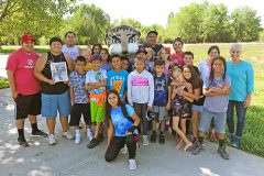 Josh the Otter was a big hit with the Boys and Girls Club kids of the Southern Ute Indian Tribe, as he talked about water safety and drowning prevention. The SunUte Community Center's Recreation staff joined in the fun, Wednesday July 18. 