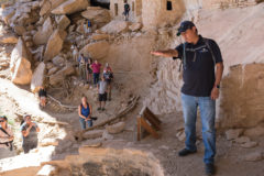 The tour of Ute Mountain Ute Tribal Park was led by veteran park guide, and Ute Mountain Ute tribal member, Ernest House Jr., who shared his rich knowledge of the ancestral Puebloan sites. 