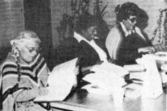 40 Years Ago: Sunshine Cloud Smith, Essie Kent and Kathlene Curry watching the ballots. They are members of the election board. It was a very long day for them.
This photo first appeared in the Nov. 10, 1978, edition of The Southern Ute Drum.