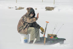 Southern Ute tribal member, Muz Pinnecoose was among those who braved the adverse weather for the thrill for the catch.