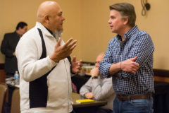 Southern Ute Cultural Preservation Director, Edward Box III and Southern Ute Legal Services Director, David Smith discuss the proposed TERP policy on Thursday, Jan. 24 in the Bonny Kent conference room of the Sky Ute Casino Resort.  