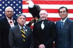 The Southern Ute Veterans Association attended the 2019 United Veterans Coalition of Colorado 47th Awards Banquet in Denver on Sunday, April 7. Pictured (L to R): Howard Richards Sr. (Commander), Rod Grove, Pete Gomez and Gordon Hammond (Secretary).