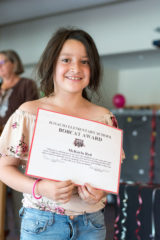 Second grade student, McKayla Red is recognized with an Ignacio Elementary School Bobcat Award on Thursday, May 16. She was awarded for being a shining star in class, doing her best in school and making big improvements in math. 