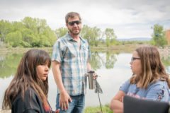 Southern Ute Wildlife Technician, Jon Broholm introduces himself and explains the process of the fish release to Ms. Stephens’ Ignacio Elementary fifth-grade class. The class released dozens of fish into the Pine River on Thursday, May 16. 