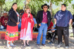 Colorado Lt. Governor Dianne Primavera address attendees at the Ute Mountain Ute Bear Dance opening day held in Towaoc, Colo. on May 31.