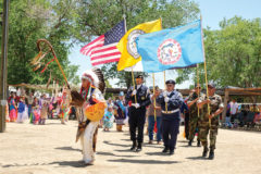 Tribal Veterans lead Grand Entry of the Ute Mountain Ute Bear Dance Powwow on Saturday, June 1 in Towaoc, Colo. 
