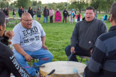 The Southern Boyz Drum group from Lawton, Okla. sang round dance songs for hours during the Back to School Round Dance on Thursday, Sept. 12 on the Multi-Purpose Field. 