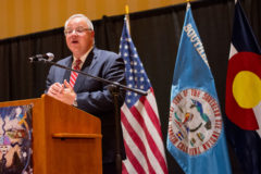 United States Interior Secretary, David Bernhardt provides opening remarks at the Sky Ute Event’s Center on Tuesday, Sept. 24 for the annual Four Corners Indian Country Conference. 