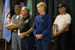 Former Durango Mayor, Sweetie Marbury, was gifted a coffee mug and a glass framing of the association’s patches on Friday, Sept. 20 at the VFW where the second annual Durango High School Vietnam Veterans Reunion was held. 