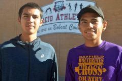 Men on a Mission: Ignacio High School seniors Jonas Nanaeto, left, and Elco Garcia, Jr. (right), mug for the camera Monday, Oct. 21, just five days before both were to help neighboring Bayfield contend for the Class 3A title at the 2019 CHSAA State Cross-Country Championships in Colorado Springs.