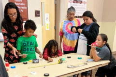 The Eagle Wing Drum Group makes their own drum sticks at the Multi-Purpose Facility, Wednesday, Sept. 2.