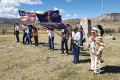 Ute Veterans, attended the 140th anniversary of the Milk Creek Battle, on Sept. 28 of this year at the Milk Creek Battlefield Park outside of Meeker, Colo. The commemorative event was organized by the Rio Blanco County Historical Society, who extended the invitation to the Ute tribes. Members of the Northern Ute War Bonnet Society, Jonas Grant and Delbert Tavashutz were present, along with Southern Ute Veterans Association member, Dr. James Jefferson. 
