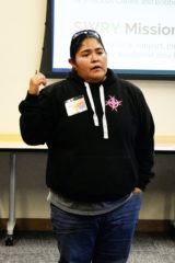 Southwest Rainbow Youth (SWRY) co-Founder Precious Collins explains the what the organization is and its mission to bring safe spaces into the community for LGBTQIA+ youth in the community at the SunUte Community Center on Tuesday, Nov. 12. 