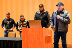 Southern Ute Wildlife Advisory Board Chairman, Lance Taylor welcomed all the hunters from the Four Corners region to the orientation night and wished them all a good hunt on Friday, Jan. 10 inside the events center of the Sky Ute Casino Resort. 
