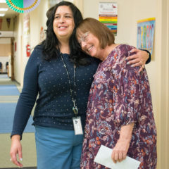 Southern Ute Education Director, LaTitia Taylor shares words of encouragement and wishes Carrie Vogel a great time in her retirement. The Education Department hosted a going away party for Vogel on Friday, Jan. 3. 