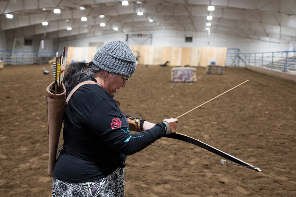 The Southern Ute Drum Archers take aim