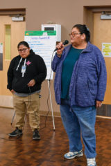 Southern Ute tribal elder, Jaqueline Frost introduces herself and talks to community members about what she thinks needs to change in the community. 