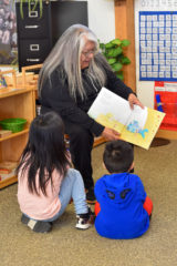 Council Member Marjorie Barry has a captive audience with SUIMA Primary 2 classmates during Tribal Council’s Reading Wednesday.