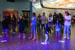 Participants in the “Cupid Shuffle” contest show off their best moves to compete for first place on Friday, Feb. 14 at the Multi-Purpose Facility. The dance also featured a cake walk and a round dance contest which highlighted a variety of music.         
