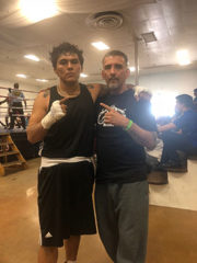 Diego Perez-Baker (left) at Rocky Mountain Fight Night in Denver, February 15th, hosted by Colorado Golden Gloves. 