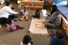 Southern Ute Indian Montessori Academy Ute Language Guide, Shawna Steffler gives a Ute language lesson in Toddler Room 3.