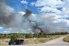 The Southern Ute Police Department were on site to provide support and direct traffic, as the Six Shooter Fire was reported on Southern Ute Indian Reservation, Tuesday, June 16.