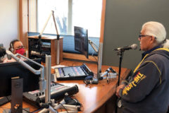 Southern Ute elder, Eddie Box Jr., speaks with KSUT Tribal Radio Station Manager Sheila Nanaeto live in-studio, Monday, Oct. 19, which was simulcast on both KSUT Tribal radio and KSUT Four Corners Radio. Box said a prayer and gave a ‘virtual welcome.’ Box spoke briefly of the history of KSUT and thanked those involved in the process of getting KSUT into the new building - the Southern Ute Tribe, KSUT staff, KSUT Board and the listeners. The new building bears his name as the Eddie Box Jr. Media Center.