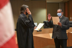 Newly elected tribal leadership were sworn in and recited their Oath of Office on Monday, Dec. 21. Melvin J. Baker was sworn in as the Tribe’s new Chairman. Due to COVID-19 and the tribally issued ‘Stay at Home’ Order, only a limited number of individuals were able to attend the ceremony in Tribal Council Chambers. 