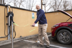 Ignacio Community Library Service Desk Manager, Ron Schermacher had the honor of cutting the ribbon on the new EV charging station in the heart of Ignacio’s Creative District, Friday, Feb. 12. 
