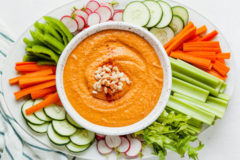 Roasted red pepper hummus.