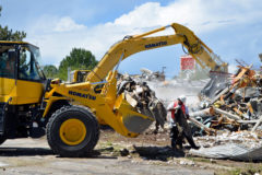 10 Years Ago: Joe Gonzales Jr. works with crews on the demolition of the old Sky Ute Casino facility in Ignacio on Tuesday, Aug. 23, 2011. Heavy-equipment operators made quick work of the aging facility. 
This photo was first published in the August 26, 2011, issue of The Southern Ute Drum.
