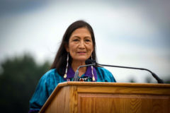 The totem pole was welcomed by Secretary of the Interior, Deb Haaland on the National Mall in Washington, D.C.