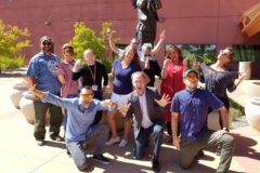 Faculty from Leeds School of Business from University of Colorado Boulder gather for a group photo with local partners outside the Sky Ute Casino Resort after the success of the Demystifying Entrepreneurship workshop. A second part to the series will return to the Reservation in the Spring of 2022.