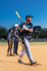 Tim Velasquez, from the ‘Swingers’ softball team, gets ready to bat in the Native American and First Nations World Series USSSA Tournament on Saturday, Nov. 13 in Las Vegas, Nev. 