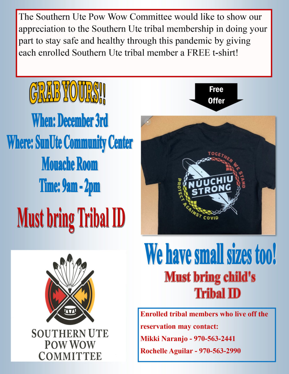 The Southern Ute Drum | Southern Ute Tribal Member t-Shirt Distribution