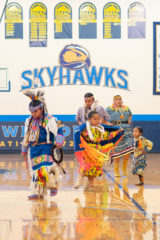 Heritage Dancers from the Ute Mountain Ute tribe dance during a special halftime performance at Fort Lewis College’s Nike N7 Games. 
