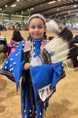 Southern Ute Tribal Member Shayne White Thunder attends the Apache Gold Casino and Resort Intertribal Powwow Saturday, March 5 — Sunday, March 6, held at the San Carlos Event Center, San Carlos, Ariz. White Thunder competed for the first time in the Junior Girls Traditional dance category and placed second overall. Apache Gold is one of the many celebrations kicking off the powwow season and dancers from all over Indian Country came together to celebrate after a long hiatus due to the pandemic.  