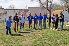Southern Ute Tribal Council members, Linda Baker and Ramona Eagle join members of the ELHI Board of Directors, Innovative Design & Renovations (IDR) staff, and Ignacio community members during a groundbreaking ceremony, Wednesday, April 13 for Dancing Spirit Community Arts Center’s new location in Ignacio.