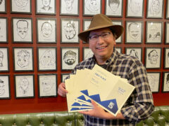 Southern Ute Drum Editor/Media Manager, Jeremy Wade Shockley stands with his newsroom’s culminative awards earned during the 2022 Top of the Rockies — Excellence in Journalism awards; a recognition reception took place at the Denver Press Club, Saturday, April 9.  