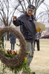 Southern Ute Vietnam Veteran and Association Commander, Howard Richards Sr. spoke to attendees at the Vietnam Veterans Day celebration on Tribal Campus, Tuesday, March 29. Richards served in the U.S. Army 9th Infantry Division in Vietnam. 