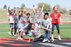 Students of Tracy Strohl’s class win the tug of war competition during Kindergarten Field Day, Monday, May 9, at the Ignacio High School football field. Strohl’s Class won all rounds of the tug of war event and became the overall champions.  