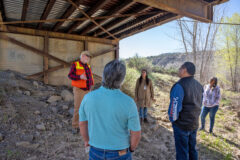 The Southern Ute Tribal Council spent the morning of Monday, May 9, touring the west side of the reservation with Tribal Planning and Lands staff, along with Archuleta County leadership and staff. The group began the tour at the Pagosa Junction Bridge, which is approximately 100 years old and in need of repair.  
