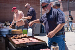 The Tribe’s Justice and Regulatory Department was recognized during Law Enforcement week in Ignacio; Detention Division Head, DeWayne Todd mans the grill during an appreciation luncheon, Wednesday, May 18, in conjunction with a dinner and breakfast by Tribal Rangers and the Southern Ute Police Department. The formal recognition honors law enforcement officers — locally and across the nation that have given the ultimate sacrifice in their service to the communities they serve.  The Tribe also recognizes active law enforcement staff throughout the week for their service and dedication to the local community.  